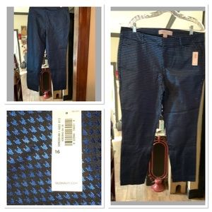 Old Navy blue/houndstooth cropped pants
